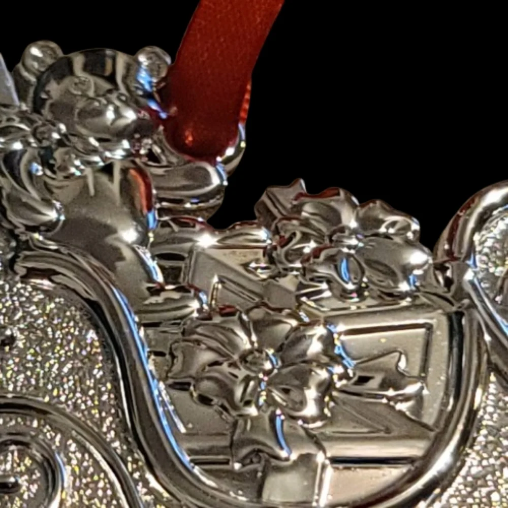LENOX Ornament SILVER GEMS Santa Sleigh & Christmas Gift Silver Plated